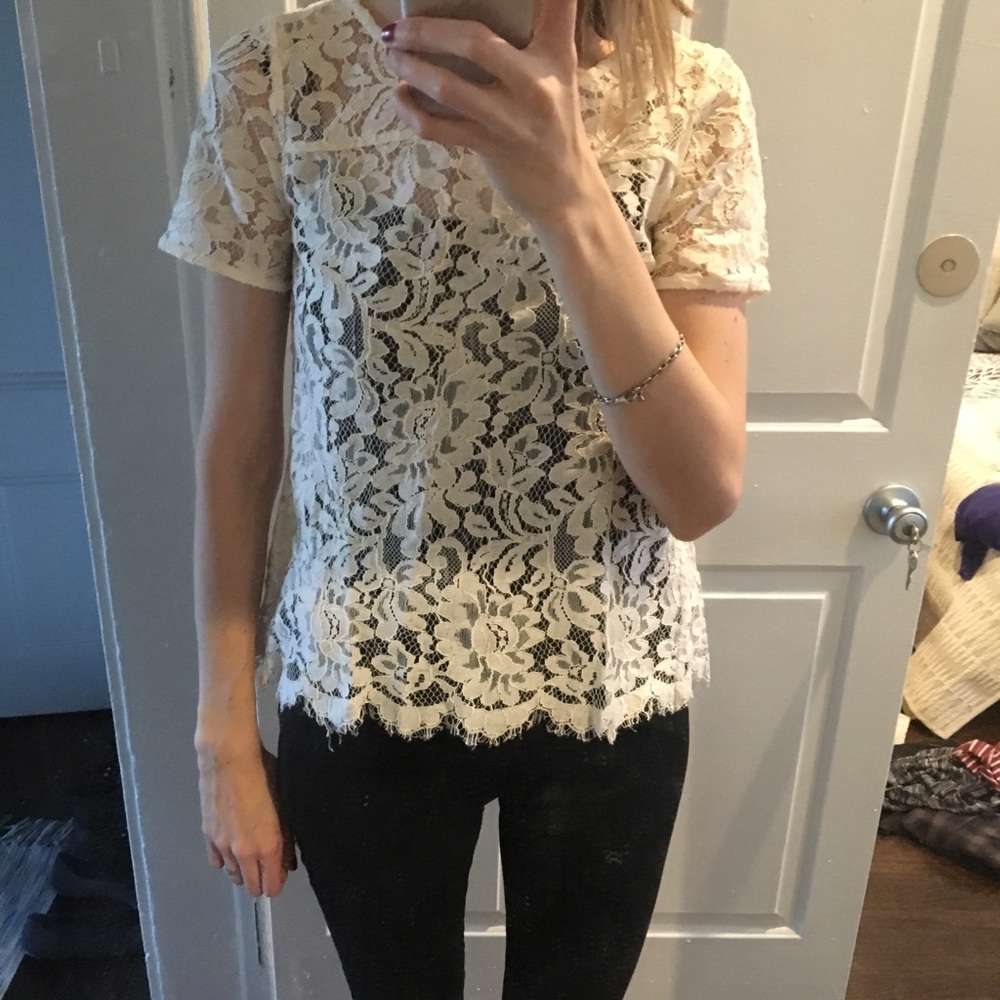 Lace short sleeve top
